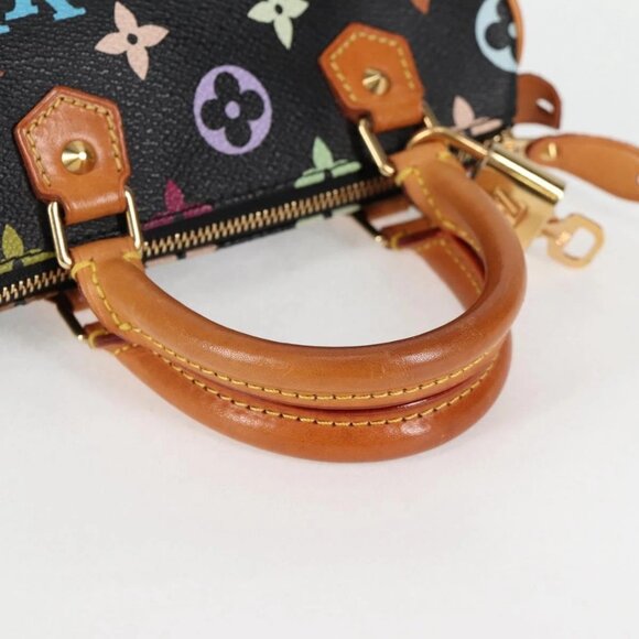 LOUIS VUITTON Monogram Multicolor Mini Speedy Bag Black M92644 LV Auth 117106AM - Picture 8 of 16